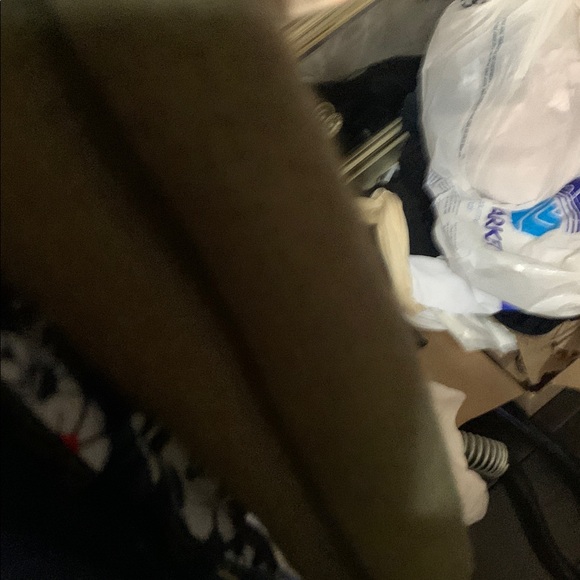 Linen LUSH DRESS Cold Shoulder Cotton Blend Size M Blue White - Picture 8 of 9